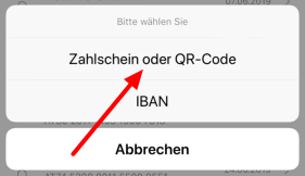 Zahlen mit Code: QR Code wählen